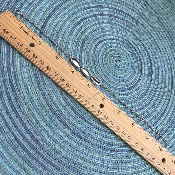 Bohemian Ocean Wave & Seashell Silver Anklet (U3) - Picture 5 of 6